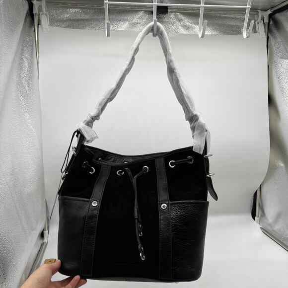 Aimee Kestenberg About Town Suede Drawstring Bags Black - Picture 3 of 16